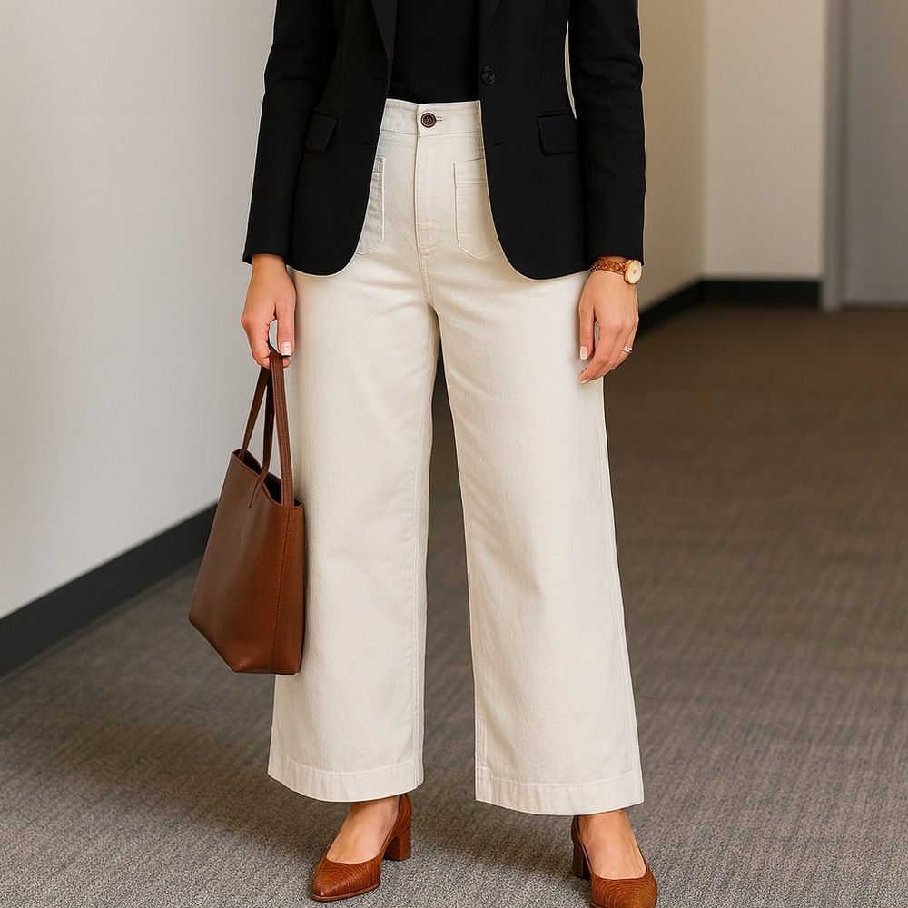 J Crew Fac NWT Petite Lizzie High Rise Patch Pocket Wide Leg Pants Size 25P